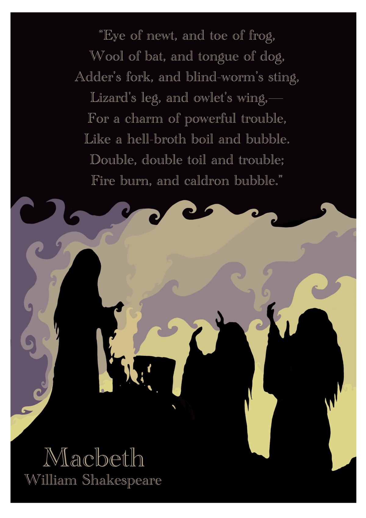 Macbeth - William Shakespeare- Art Print (Witches Cauldron)