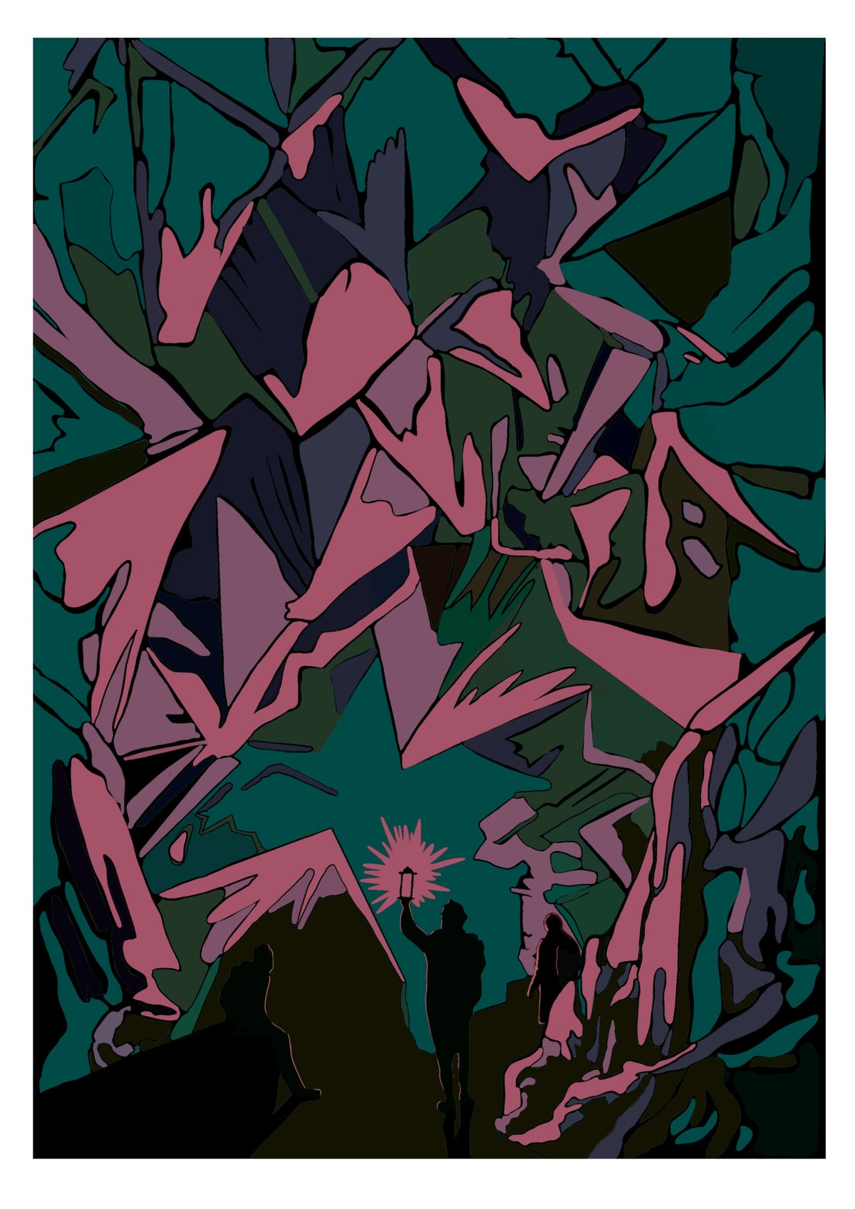Journey to the Centre of the Earth - Jules Verne - Art Print (Pink Light)